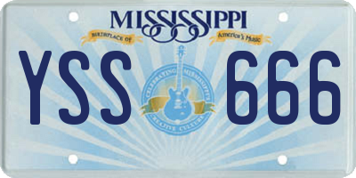 MS license plate YSS666