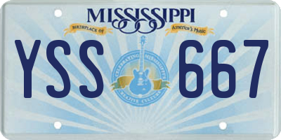 MS license plate YSS667