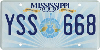 MS license plate YSS668