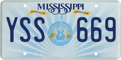 MS license plate YSS669