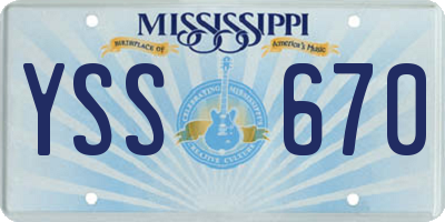 MS license plate YSS670