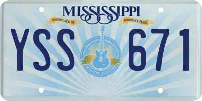 MS license plate YSS671