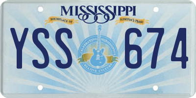 MS license plate YSS674