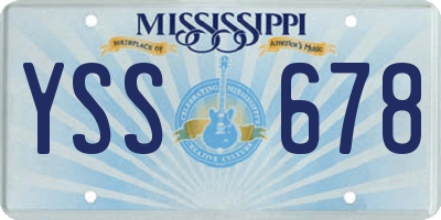 MS license plate YSS678