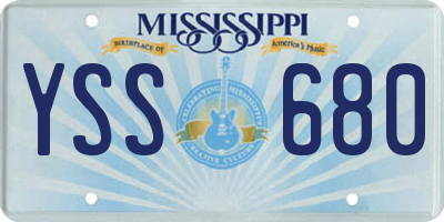 MS license plate YSS680