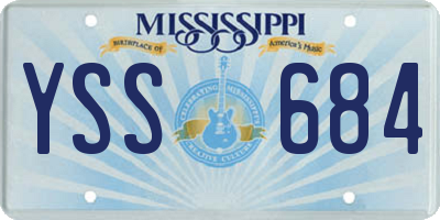 MS license plate YSS684