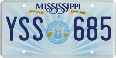 MS license plate YSS685