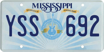 MS license plate YSS692