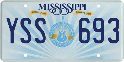 MS license plate YSS693