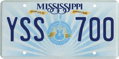MS license plate YSS700
