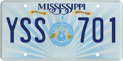 MS license plate YSS701