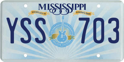 MS license plate YSS703