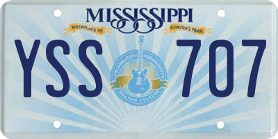 MS license plate YSS707