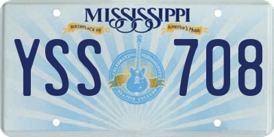MS license plate YSS708