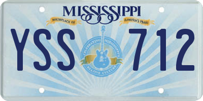 MS license plate YSS712