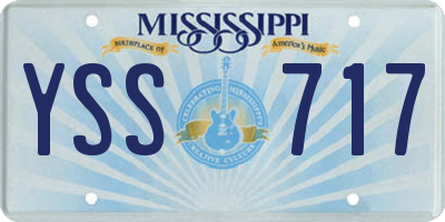 MS license plate YSS717