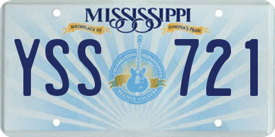 MS license plate YSS721