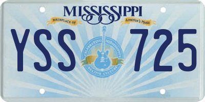 MS license plate YSS725