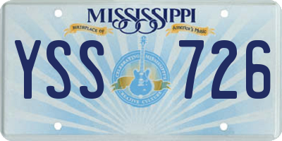 MS license plate YSS726