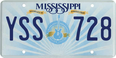 MS license plate YSS728