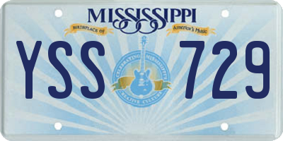 MS license plate YSS729
