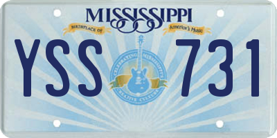 MS license plate YSS731