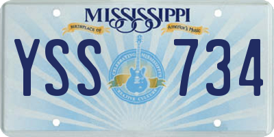 MS license plate YSS734
