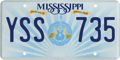 MS license plate YSS735