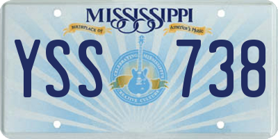 MS license plate YSS738
