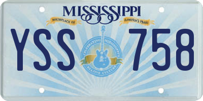 MS license plate YSS758