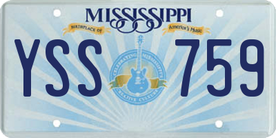 MS license plate YSS759