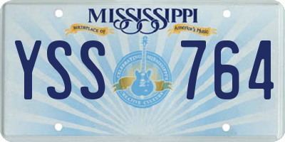 MS license plate YSS764