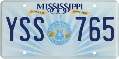 MS license plate YSS765