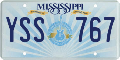 MS license plate YSS767