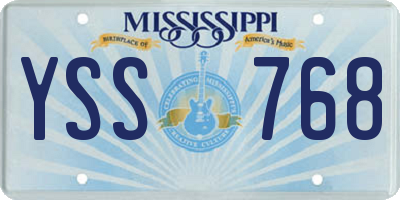 MS license plate YSS768