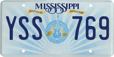 MS license plate YSS769