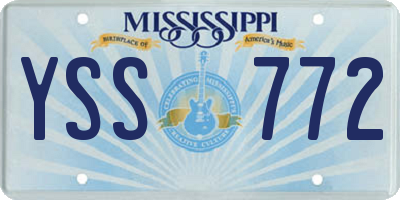 MS license plate YSS772
