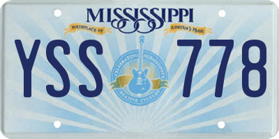 MS license plate YSS778