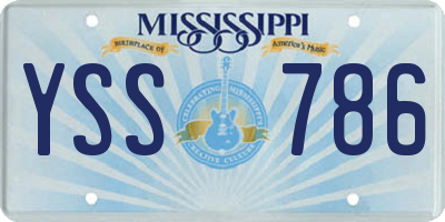 MS license plate YSS786