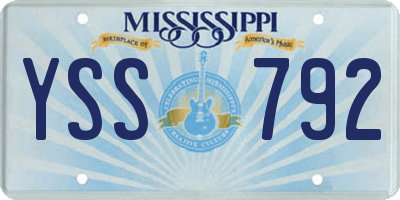 MS license plate YSS792