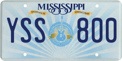 MS license plate YSS800