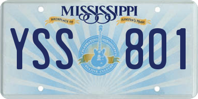 MS license plate YSS801