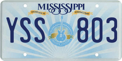 MS license plate YSS803