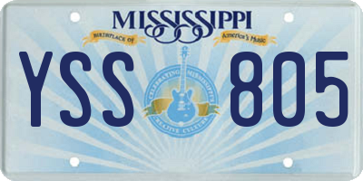 MS license plate YSS805