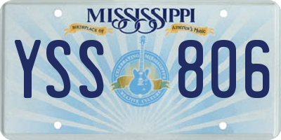 MS license plate YSS806