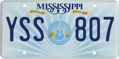 MS license plate YSS807