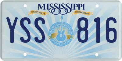 MS license plate YSS816