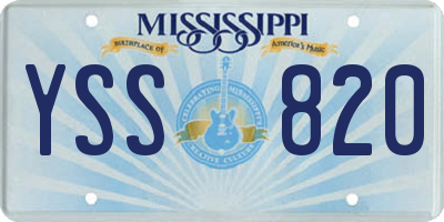 MS license plate YSS820