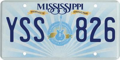 MS license plate YSS826
