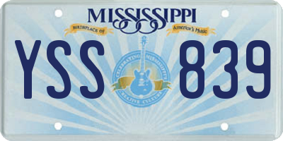 MS license plate YSS839